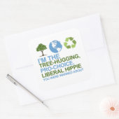 Ik ben de boomknuffelaar, pro-choice, liberale hip vierkante sticker (Envelop)