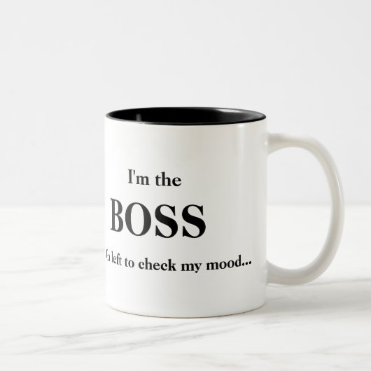 Ik ben de BOSS (1) Tweekleurige Koffiemok (Rechts)