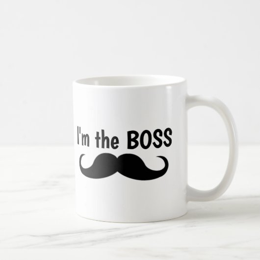 IK BEN DE BOSS, MUSTACHE COFFEE MOK (Rechts)