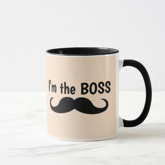 IK BEN DE BOSS, MUSTACHE COFFEE MOK (Rechts)