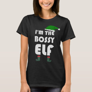 Ik ben de Bossy Elf Funny Kerstkostumefamilie T-shirt