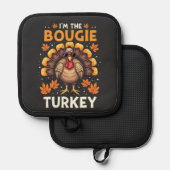 Ik ben de Bougie Turkije Funny Thanksgiving Sassy Pannenlap (Voorkant / Achterkant)