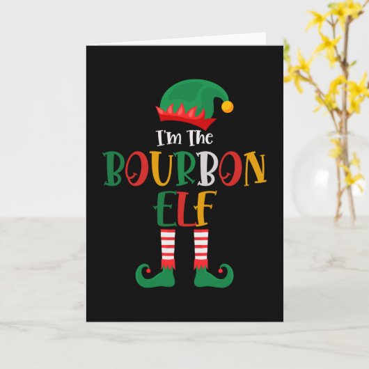 Ik ben de Bourbon Elf bijpassend Kerstmis Kaart (Gele Bloem)
