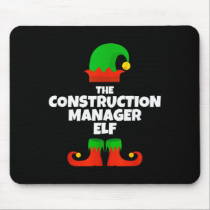 Ik ben de bouwmanager Elf Familie Pyjama Kerstmis Muismat