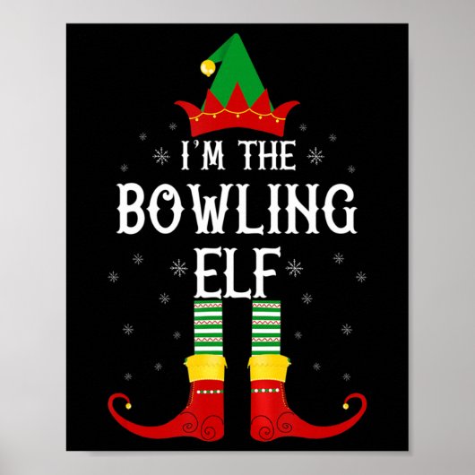 Ik ben de Bowling Elf Familie Kerst Poster (Voorkant)
