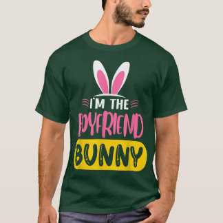 Ik ben de Boyvriend Bunny Rabbit Ears Egg Funny Ea T-shirt