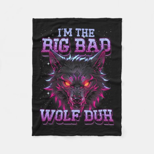Ik ben de boze wolf grappig last minute Halloween Fleece Deken (Voorkant)