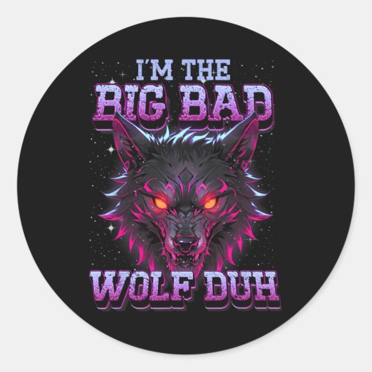 Ik ben de boze wolf grappig last minute Halloween Ronde Sticker (Voorkant)