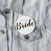 Ik ben de Bride Button met Gold Glitter (In situ)