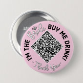 Ik ben de Bride Koop me een Drink QR Code Button (Voorkant /achterkant)