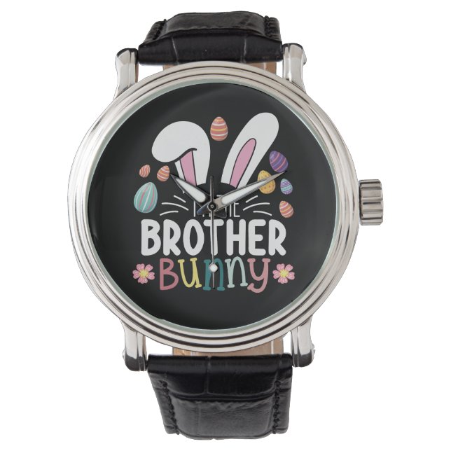 Ik ben de broer Bunny Paasfamilie Matching Horloge (Voorkant)