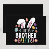 Ik ben de broer Bunny Paasfamilie Matching Kaart (Voorkant / Achterkant)