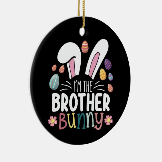 Ik ben de broer Bunny Paasfamilie Matching Keramisch Ornament (Rechts)