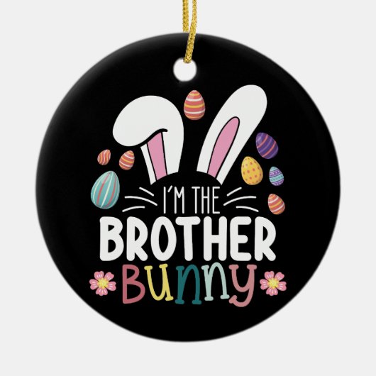 Ik ben de broer Bunny Paasfamilie Matching Keramisch Ornament (Voorkant)