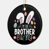Ik ben de broer Bunny Paasfamilie Matching Keramisch Ornament (Links)