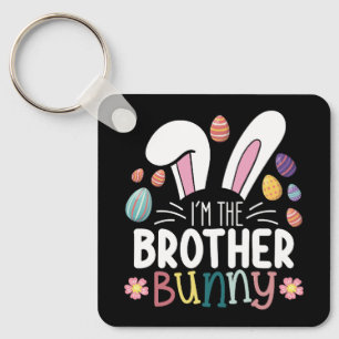 Ik ben de broer Bunny Paasfamilie Matching Sleutelhanger