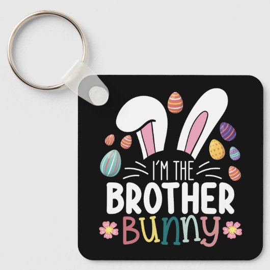 Ik ben de broer Bunny Paasfamilie Matching Sleutelhanger (Voorkant)