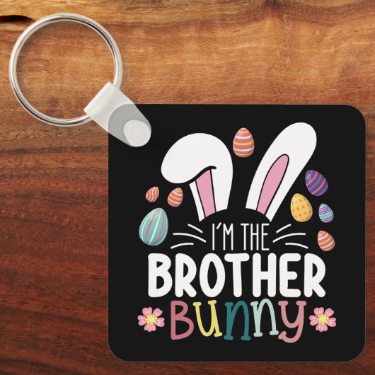 Ik ben de broer Bunny Paasfamilie Matching Sleutelhanger (Voorkant)
