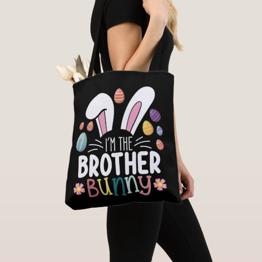 Ik ben de broer Bunny Paasfamilie Matching Tote Bag (Dichtbij)