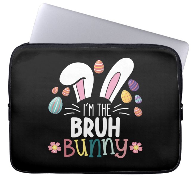Ik ben de Bruh Bunny Pasen Matching Laptop Sleeve (Voorkant)