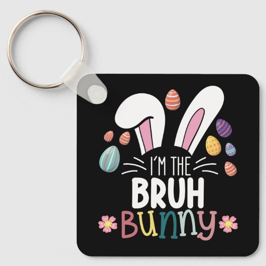 Ik ben de Bruh Bunny Pasen Matching Sleutelhanger (Voorkant)