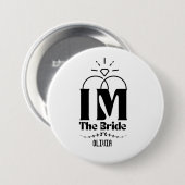 Ik ben de Bruid Afscheid als Meisje Ronde Button 7,6 Cm (Voorkant /achterkant)