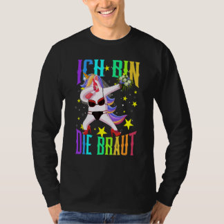 Ik ben de bruid Jga Unicorn Trouwfeest Jonge Nacht T-shirt