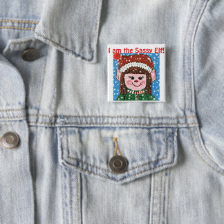 Ik ben de brutale elfenhoed vierkante button 5,1 cm