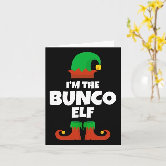 Ik ben de Bunco Elf familie pyjama kerst grappig m Kaart (Gele Bloem)