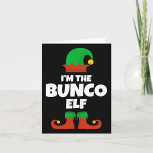 Ik ben de Bunco Elf familie pyjama kerst grappig m Kaart