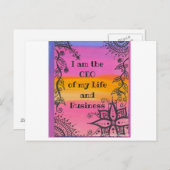 Ik ben de CEO van mijn levenspositie quote Briefkaart (Voorkant / Achterkant)