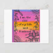Ik ben de CEO van mijn levenspositie quote Briefkaart (Voorkant)