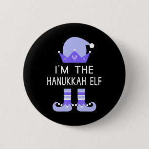 Ik ben de Chanoeka Elf Joodse Menora Grappig Ronde Button 5,7 Cm