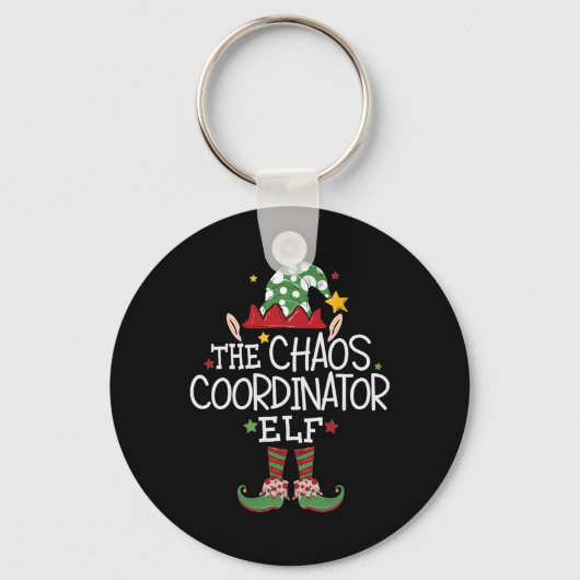 Ik ben de Chaos Coördinator Elf Fun Christmas Matc Sleutelhanger (Voorkant)