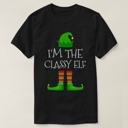 Ik ben de Classy Elf Familie die kerstpajam aanpas T-shirt (Design voorkant)