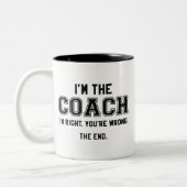 Ik ben de coach tweekleurige koffiemok (Links)