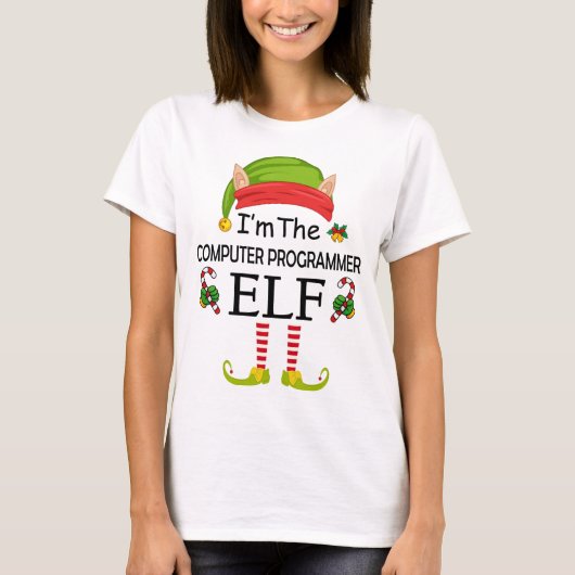 Ik ben de computerprogrammeur-elf t-shirt (Voorkant)
