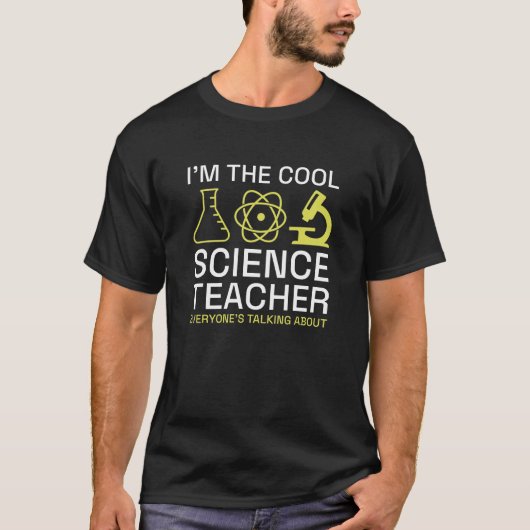 Ik ben de Cool Science Teacher T-shirt (Voorkant)