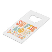 Ik ben de coole moeder, ik ben Retro Groovy M Creditkaart Flessenopener (Voorkant Gekanteld)