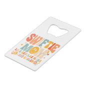 Ik ben de coole moeder, ik ben Retro Groovy M Creditkaart Flessenopener (Achterkant Gekanteld)