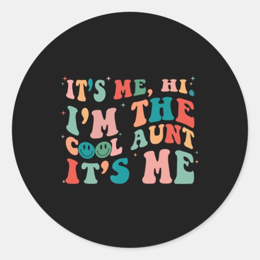 Ik ben de coole tante 1 ronde sticker (Voorkant)