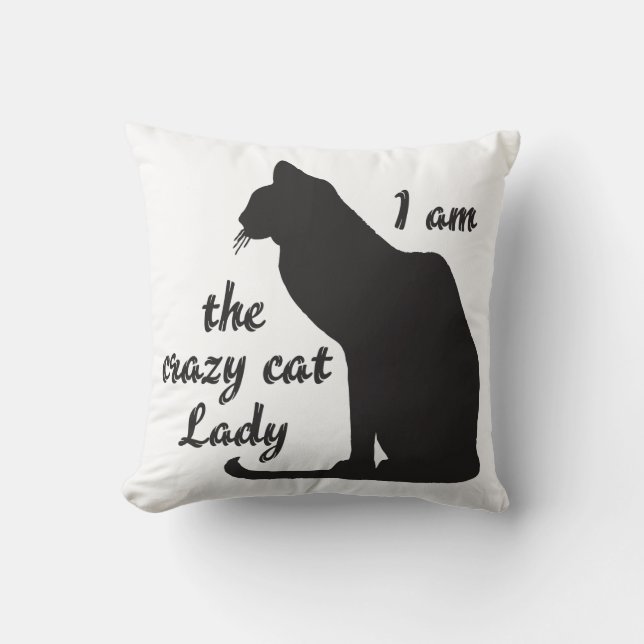 IK BEN DE CRAZY CAT LADY PILLOW KUSSEN (Voorkant)