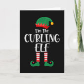 Ik ben de curling-elf bijpassende kerst kaart (Voorkant)