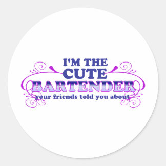 Ik ben de Cute Bartender Ronde Sticker