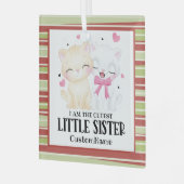 Ik ben de Cutest Little Sister Cute Cats Custom Glas Ornament (Voorkant links)