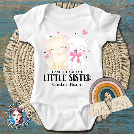Ik ben de Cutest Little Sister Cute Cats Custom Romper