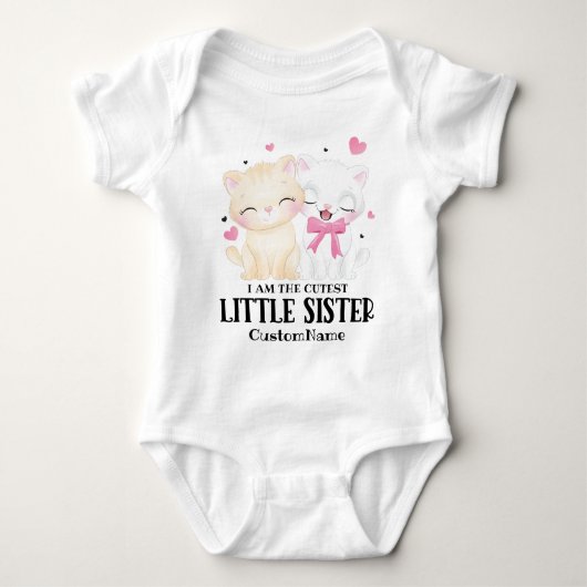 Ik ben de Cutest Little Sister Cute Cats Custom Romper (Voorkant)