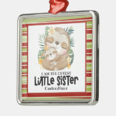 Ik ben de Cutest Little Sister Cute Sloths Custom Metalen Ornament (Links)