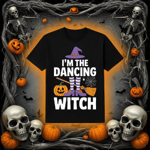 Ik ben de dansende heks Halloween-feestplezier T-shirt