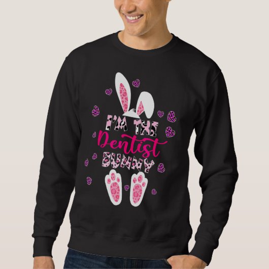 Ik ben de Dentist Bunny Cute Floral Leopard Pset D Trui (Voorkant)